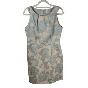 Amy Matto New York | Women's Size US10 Blue and Cream Floral Sheath Dress